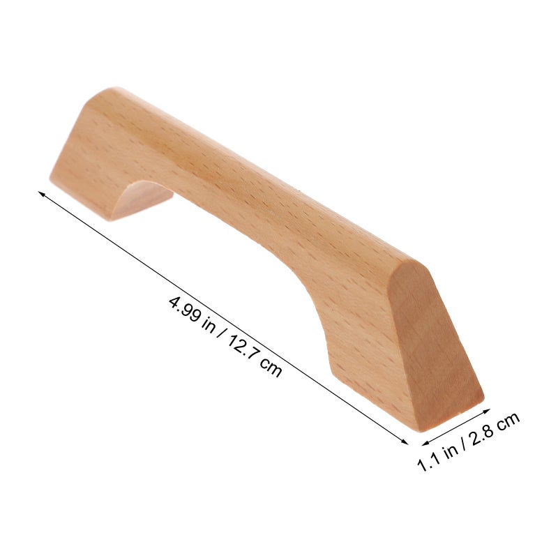 Solid Wood Cabinet Pulls Handles 96mm Hole Spacing Lacquer Finish 10Pcs Set - Image 3
