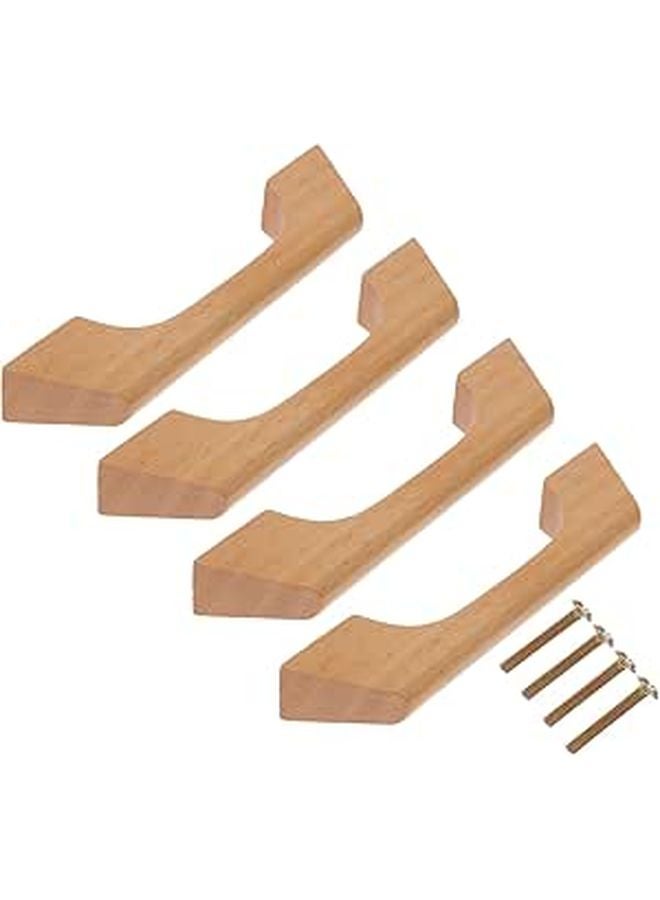 Solid Wood Cabinet Pulls Handles 96mm Hole Spacing Lacquer Finish 10Pcs Set - Image 1