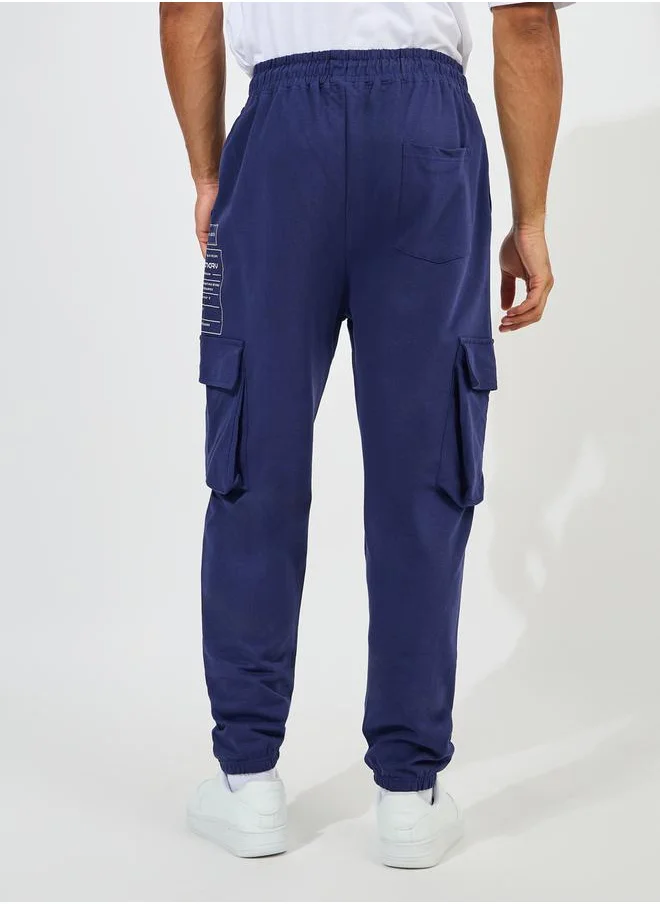 Styli Graphic Print Oversized Cargo Joggers