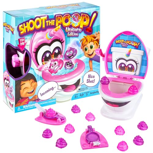 Brybelly Shoot The Poop Unicorn Edition - Sparkly Glitter Poops and All-New Voicelines - Funny Family Game - Image 1
