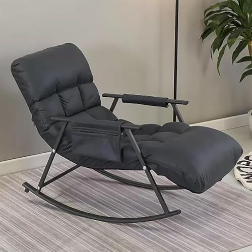Inditradition Recliner Rocking Chair with Arm and Foot Rest, Louge Chair with 5 Reclining Position Upto 180° | Durable Metal Frame with Microfiber Padding (Grey, 38x24 Inches, Foldable) - Image 5