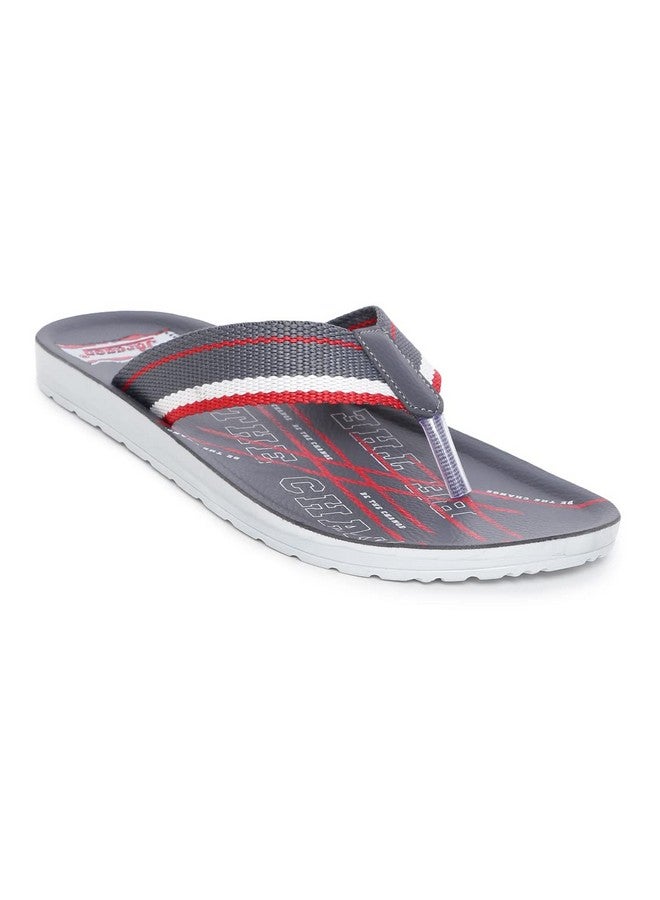 Paragon PARAGON PUK2209G Stylish Slippers for Men | Comfortable, Breathable & Durable Sandals with Soft Cushioned Footbed | Easy Wear Slip On | Easily Washable | Ideal for Outdoor Use Grey-Orange - Image 1