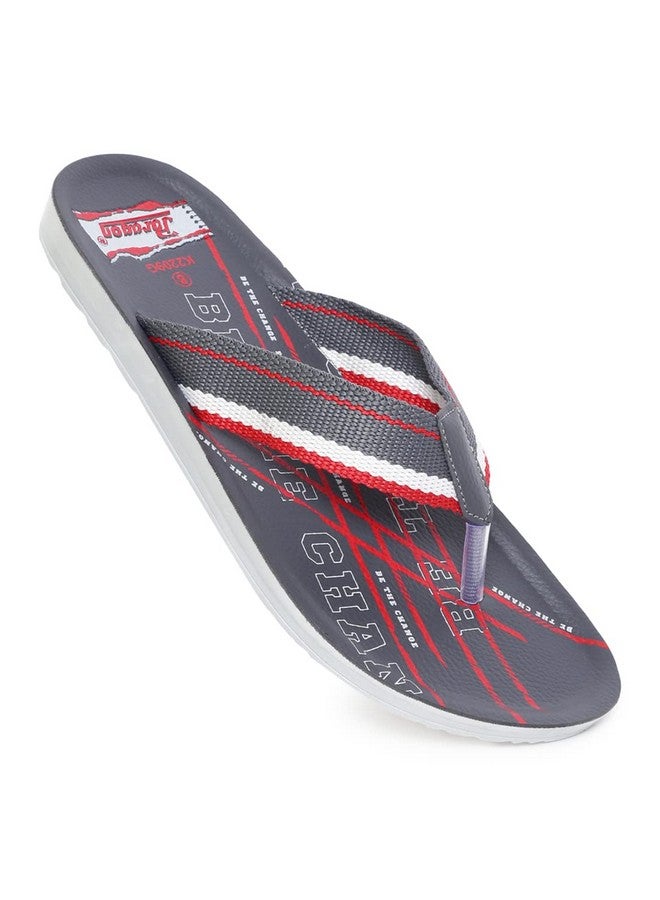 Paragon PARAGON PUK2209G Stylish Slippers for Men | Comfortable, Breathable & Durable Sandals with Soft Cushioned Footbed | Easy Wear Slip On | Easily Washable | Ideal for Outdoor Use Grey-Orange - Image 5