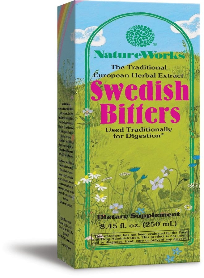 نايتشر ووركس مستخلص عشبي أوروبي تقليدي من NatureWorks، مُرّ سويدي، يُستخدم لتحسين الهضم، بني اللون، 8.45 أونصة سائلة - Image 1
