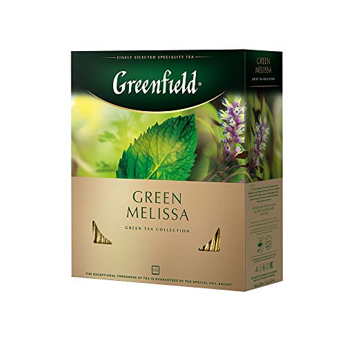 Greenfield Green Melissa Green Tea Collection Finely Selected Speciality Tea 100 Double Chamber Teabags With Tags in Foil Sachets - Image 3