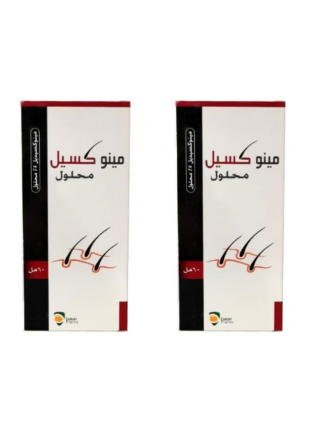 دله فارما عبوتين من محلول مينوكسيل 5% 60 مل يمنع تساقط الشعر 