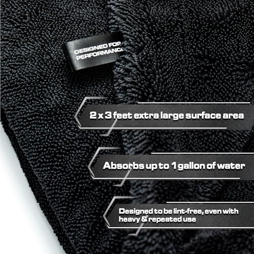 Blackline Car Drying Towel - 2ft x 3ft XL, Popular Pick Among Detailing Pros - 1300 GSM Microfiber - Absorbs Over 8lbs of Water - Leaves No Streaks, Spots or Scratches - Dries an Entire Vehicle - Image 5