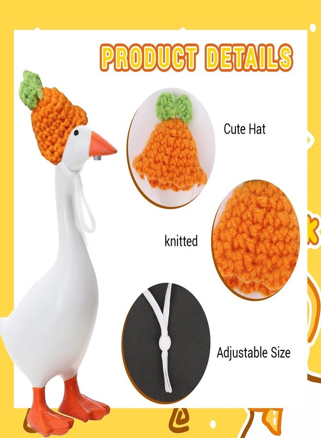 LOGJAM 6 Pcs 7 Inch Desktop Goose Outfits Mini Knitted Hats with Adjustable Strap, Funny Customs Accessories for Magnetic Goose Key Holder Cute Decoration - Image 3