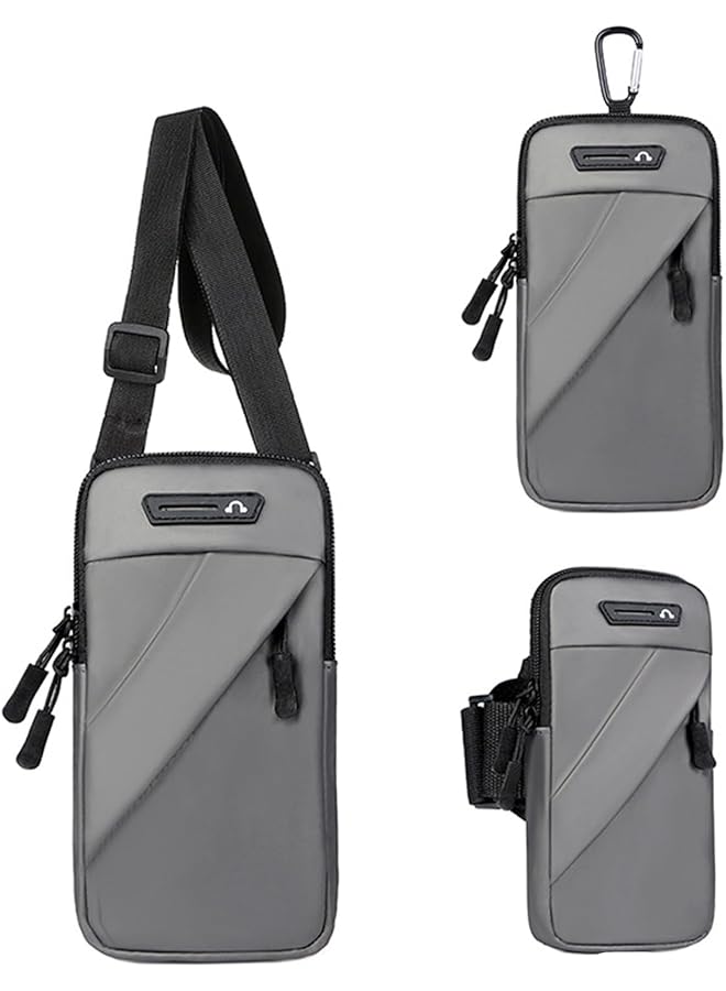 Green Tiger New Arm Band for Phone for Running, Cell Phone Pouch with Adjustable Elastic Band, Waterproof Armband Cell Phone Holder for Running, Walking, Hiking, Biking (gray) - Image 1