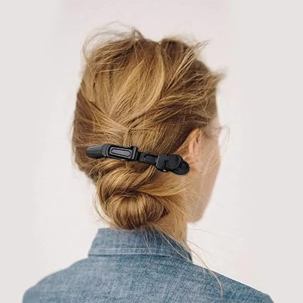 CLYDORAPastel Alligator Hair Clips 6 Pack  Professional Hair Sectioning Clips for Styling Blow Drying Hairdressing  NoSlip Plastic Crocodile Clips for Salon Home Use Black - Image 4