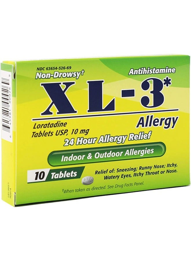 XL-3 Allergy, 24 Hour Allergy Relief, 2-Pack with 10 Tablets Each, 2 Boxes - Image 3