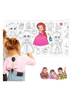 Y&D Children's Drawing Roll Paper DIY Painting Filling Early Educational Book for Kids, Cute Princess  - Image 1