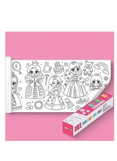 Y&D Children's Drawing Roll Paper DIY Painting Filling Early Educational Book for Kids, Cute Princess  - Image 2