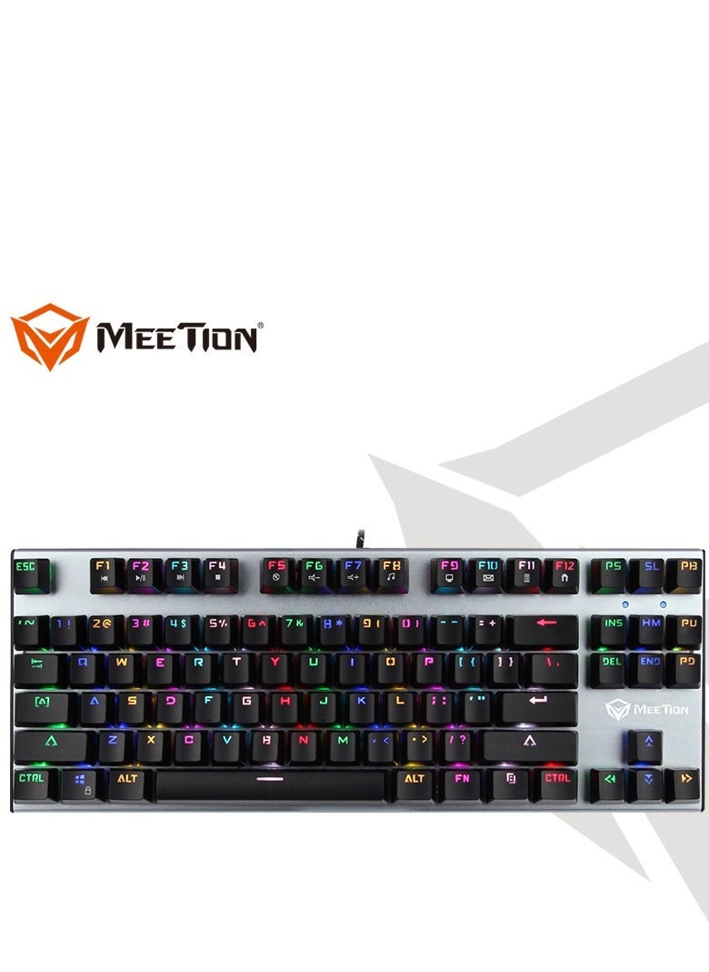 ميشين Meetion MK04 Mechanical Gaming Keyboard – RGB Backlit, Blue Switches, Anti-Ghosting, Multimedia Function Keys | Wired USB Keyboard for PC & Laptop Gaming and Typing – Durable & Clicky - Image 2