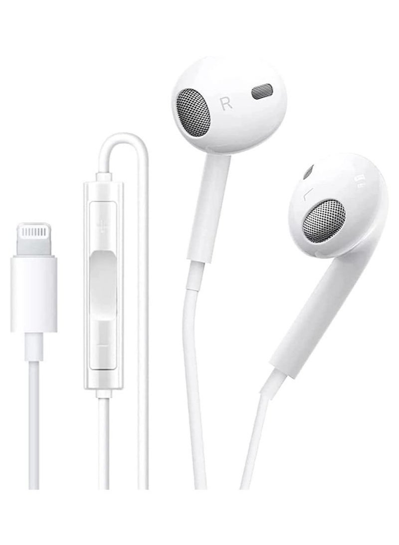 REACLOUD Earbuds Headphones With Lightning Connector Wired In-Ear Noise Canceling Isolating Earphone For IPhone 14/13/12/11/SE/X/XR/XS/8/7 (Built-in Microphone&Volume Control) - Image 1