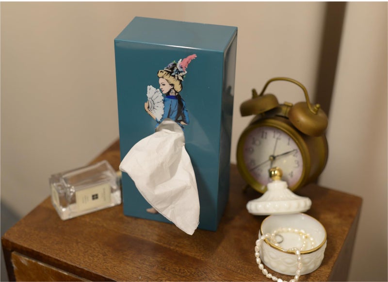 PLAYABLE ART Flying Skirt® Tissue Box - The Original Award-Winning Lady Skirt Design, Resin Pop Art, Weighted Metal Base, Made in Korea, Premium Gifts & Novelty Home Decor by Spextrum (Marie) - Image 5
