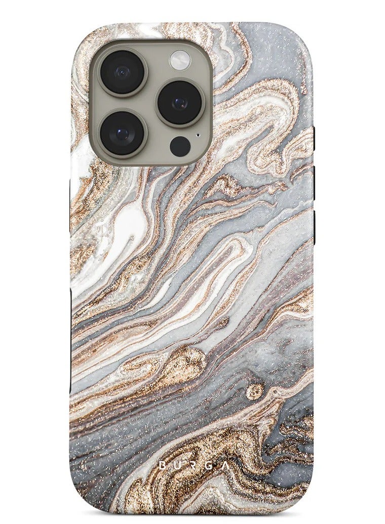 BURGA iPhone 16 Pro  Case, 2 Piece Hard Shell + TPU Interior, Shock Absorption, All Port Accessible, Raised Bezel For Screen & Camera Protection, Never Fading HQ Print, Gentle Wind - Image 1
