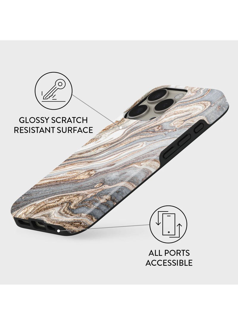 BURGA iPhone 16 Pro  Case, 2 Piece Hard Shell + TPU Interior, Shock Absorption, All Port Accessible, Raised Bezel For Screen & Camera Protection, Never Fading HQ Print, Gentle Wind - Image 3
