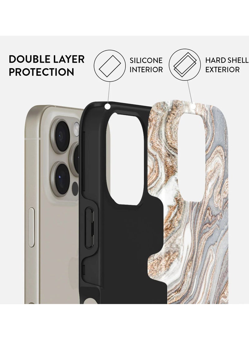 BURGA iPhone 16 Pro  Case, 2 Piece Hard Shell + TPU Interior, Shock Absorption, All Port Accessible, Raised Bezel For Screen & Camera Protection, Never Fading HQ Print, Gentle Wind - Image 2