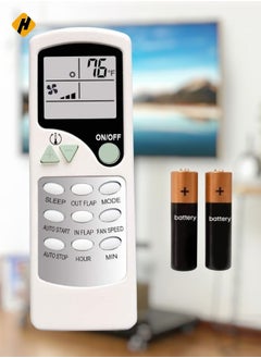 Replacement Remote Control for Quietside Turbo Air Con & Celera Air Conditioner Models (ZHF/LW-17 Series, TAS-18VH, TAS-24VH) with Battery