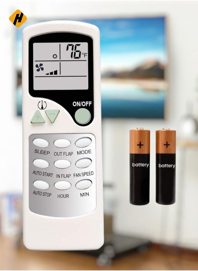 HuHa - Replacement Remote Control for Quietside Turbo Air Con & Celera Air Conditioner Models (ZHF/LW-17 Series, TAS-18VH, TAS-24VH) with Battery - Image 1