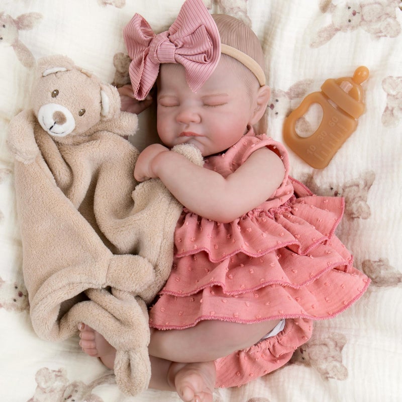 Aori Realistic Reborn Baby Dolls - 20" Lifelike Sleeping Newborn Girl with Magnetic Pacifier, Poseable Limbs, Hand-Painted Skin, Soft Body for Girls 3+ - Image 1