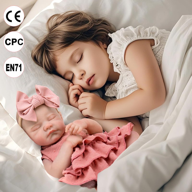 Aori Realistic Reborn Baby Dolls - 20" Lifelike Sleeping Newborn Girl with Magnetic Pacifier, Poseable Limbs, Hand-Painted Skin, Soft Body for Girls 3+ - Image 3