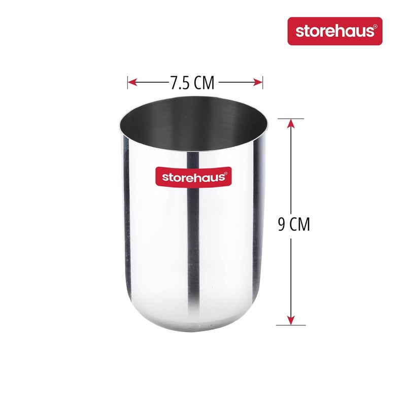 Storehaus Stainless Steel 2 pc Glass Set Ideal for Home Restaurants and Family Use Kitchenware Silver - Image 2