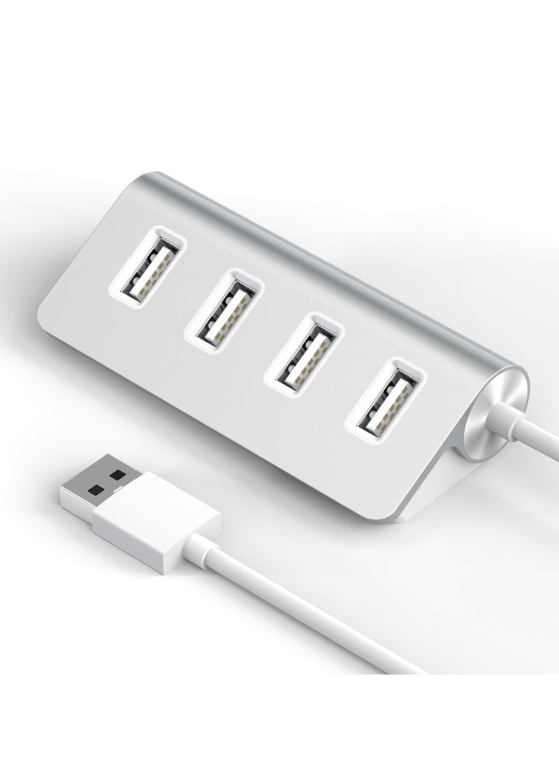 ESSAGER - 4 in 1 USB2.0 Hub , 4 Ports USB Charging Extender Data Hub Splitter Extension,for Laptop, PC, Computer, USB Devices Super Compatible, 5Gbps Data Transfer Speed Grey - Image 1