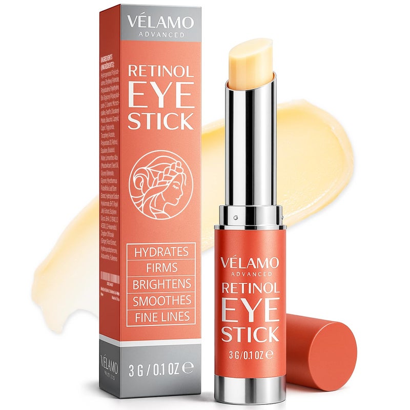 VELAMO ADVANCED Retinol Eye Balm Stick with Bakuchiol: Under Eye Cream for Dark Circles and Puffiness - Anti Aging Reduces Fine Lines Wrinkles Under Eye Bags in 4-8 Weeks 0.1 OZ/3g - Image 1