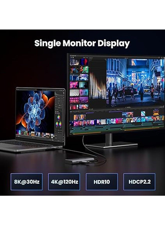 Ugreen UGREEN Revodok 206 Docking Station 6 in 1 USB C Dock Dual HDMI 4K@60Hz Single 8K@30Hz 100W PD 5Gbps USB C and USB A Data Ports USB C Hub Compatible for HP, ASUS, ThinkPad and More - Image 5