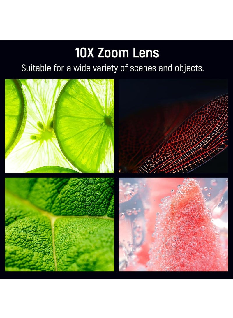SYOSI 10X Macro Lens HD for Phone with Detachable Diffuser Hood Only for 17mm Thread Backplate, for SmallRig for iPhone for Samsung Phone Cage with 17mm Lens Adapter  - Image 5