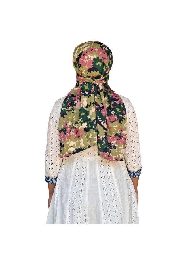 Switchon Scarf Hijab mask Rayon Printed fancy scarf for women Size Adjustable -Hook loop tape (Multicolor) - Image 4