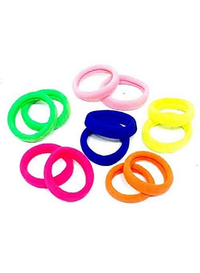 FOK Multi Bright Colored Elastic Cotton Stretch Hair Ties Bands Set Of 50 Pcs  - Image 3