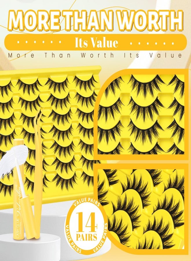 Veleasha Lashes Kit Manga Spiky Eyelashes Anime False Eyelash Kit 14 Pairs - Image 4