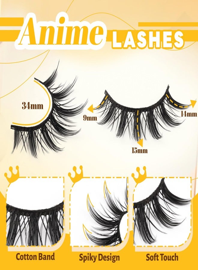 Veleasha Lashes Kit Manga Spiky Eyelashes Anime False Eyelash Kit 14 Pairs - Image 3