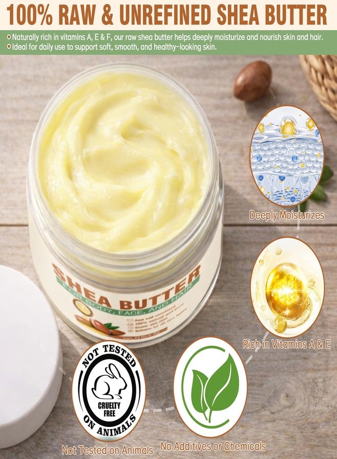 Yeardera Shea Butter Raw Organic, 100% Pure & Natural Unrefined Shea Butter for Skin and Hair, Rich in Vitamins A, E & F, Deep Moisturizing Body & Hand Cream, 7.8 oz - Image 2