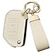 BDFHYK Axtrulix Key Fob Cover Compatible with 20182025 Jeep Wrangler JL JLU Rubicon Gladiator Sahara Soft Leather Key Cover Case with Keychain Flip Key 4Buttons WHITE - Image 2