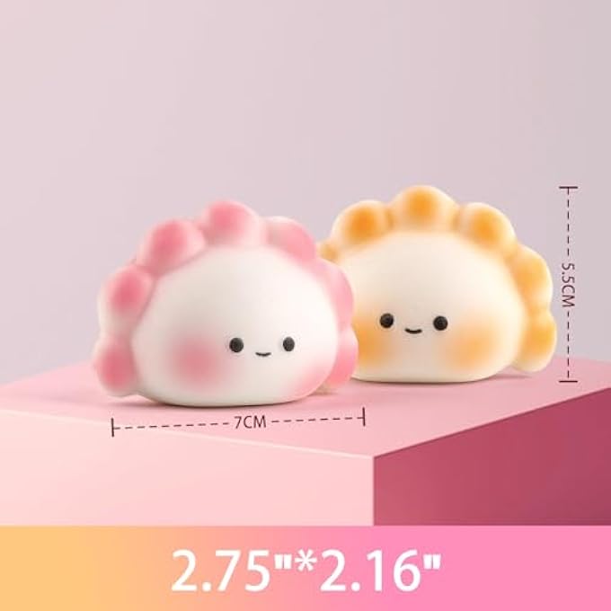 Anboor 4 Pieces Small Dumpling Squishies Toy - Slow Rising Fidget Sensory Toy for Children and Adults, Cute Kawaii Stress Relief Toys (Random Colours) - Image 4