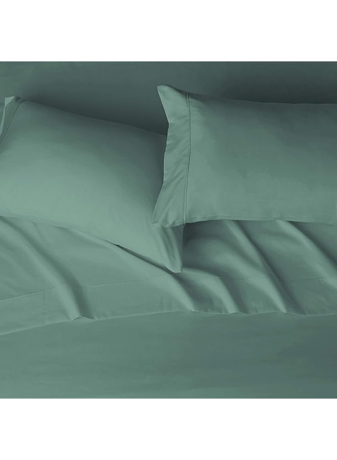 إيروريكس طقم ملاءات سرير خفيفة الوزن فائقة النعومة وسهلة العناية مصنوعة من الألياف الدقيقة مع جيوب عميقة مقاس 14 بوصة باللون الأخضر الزمردي الكامل - Image 3