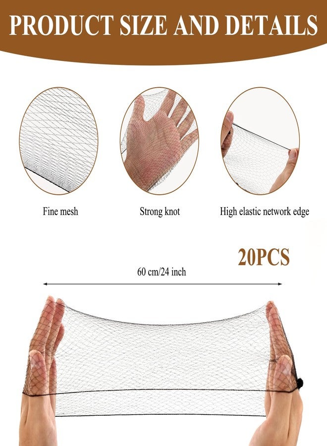 LUODAKA 4 Pcs Silk Press Wrap and 20 Pcs Hair Nets,Soft Reusable Crocheted Sleep Hair Wrap Net for Silk Press, Sleeping, Shower, Makeup, Bun Hold（Black） - Image 4