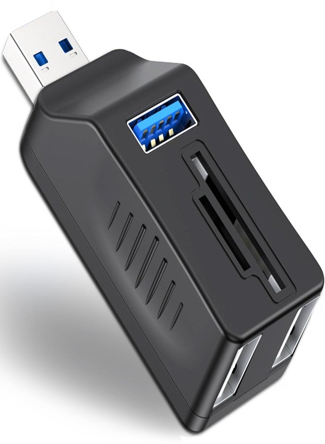 VIENON 5-Port USB 3.0 Hub with SD TF Card Reader, USB Extender Adapter with Memory SD/Micro SD Card Reader, USB 3.0/2.0 Ports, Portable USB Splitter for Laptop,PC, Camera, Flash Driver, HDD, Dash Cam - Image 1