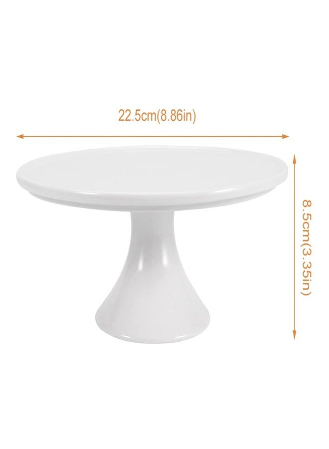 Restynic 9-Inch Round White Porcelain Cake Stand - Show Off Your Desserts, Celebrate in Style, Perfect for Holiday Gatherings, Weddings & Parties - Image 2