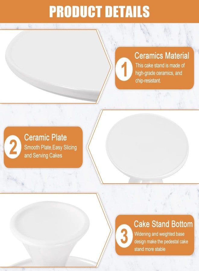Restynic 9-Inch Round White Porcelain Cake Stand - Show Off Your Desserts, Celebrate in Style, Perfect for Holiday Gatherings, Weddings & Parties - Image 5