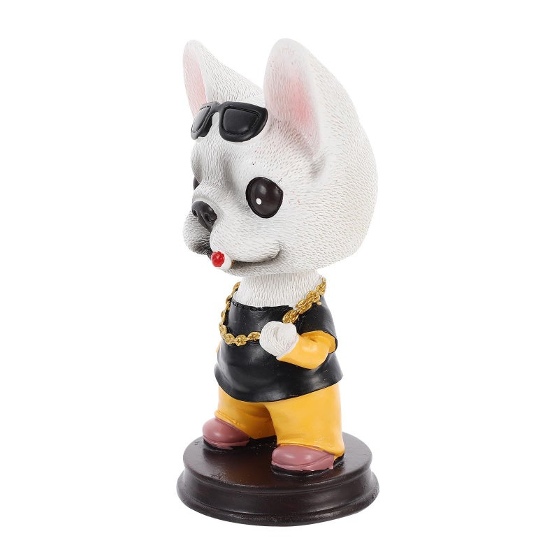 Resin Cute Bobble Head Dog Figurine Car Dashboard Decor Home Accent Gift - Image 1
