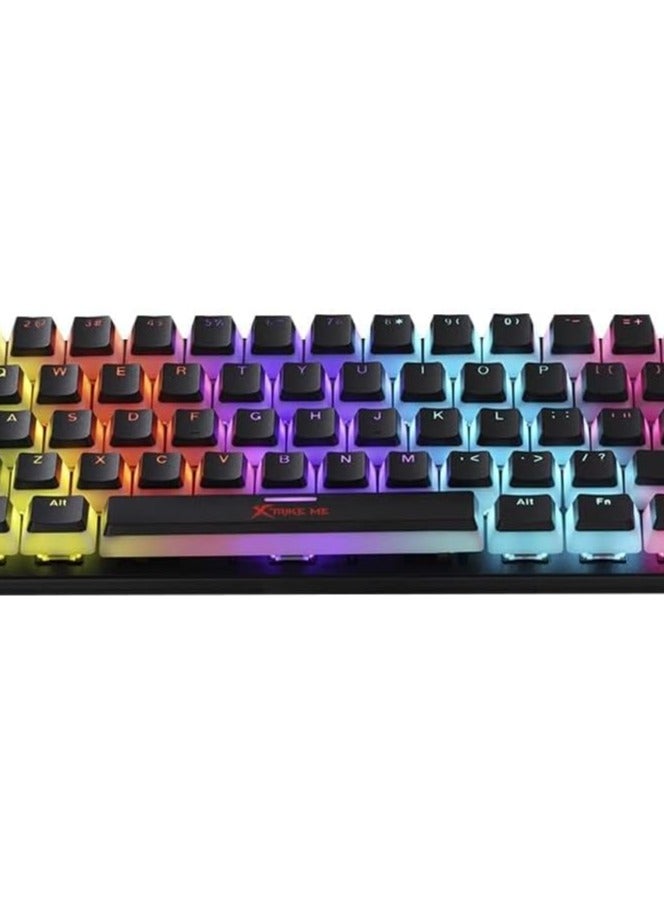 XTRIKE ME GK985P 60% Pudding Gaming Mechanical Keyboard - Blue Switches - Rainbow LED Lighting - PBT Key Caps - English Only Keys, USB - Image 2