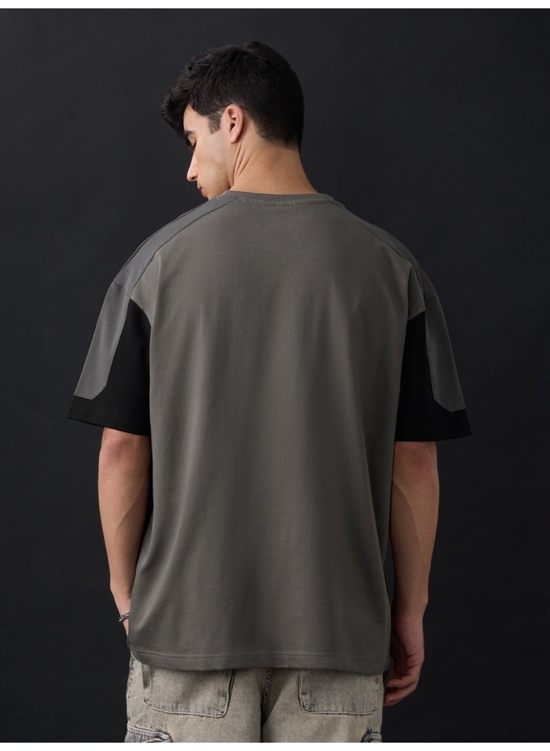 The Souled Store Deadpool: Logo Men and Boys Short Sleeves Round Neck Colour-Block Graphic Printed Oversized T-Shirt - Image 3