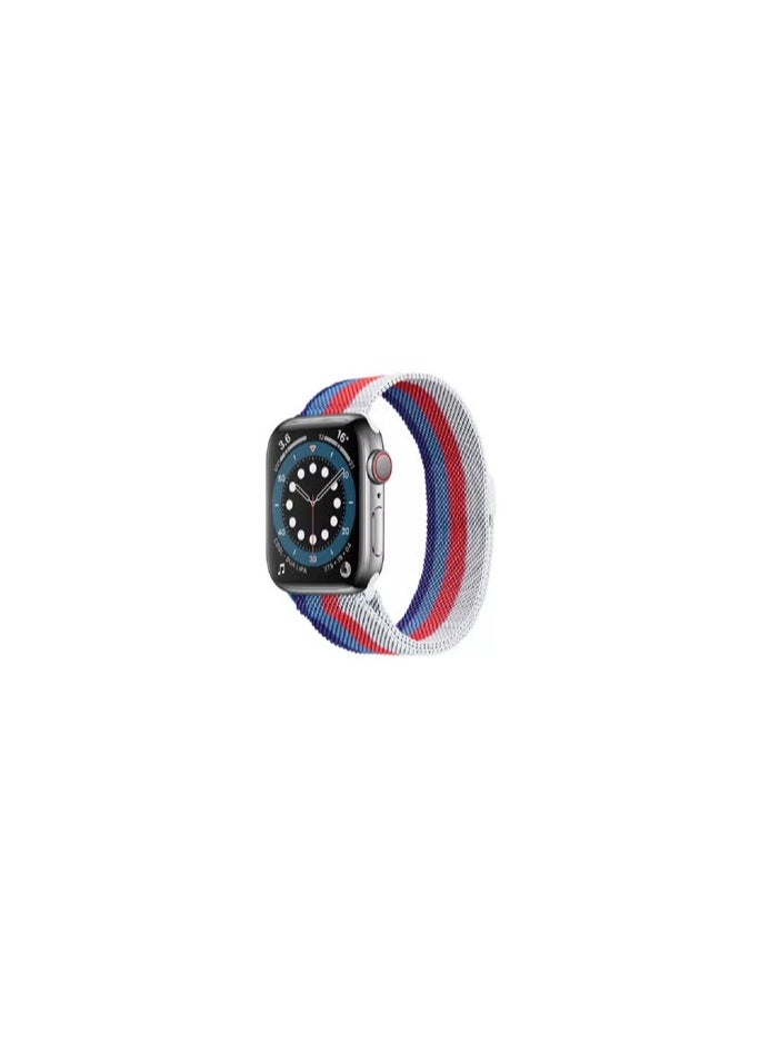 CATANES - Apple Watch 45mm 44mm 42mm Rainbow Color Milanese Mesh Stainless Steel Magnetic Closure Band Compatible with iWatch Series 7/SE/6/5/4/3/2/3 - Image 1