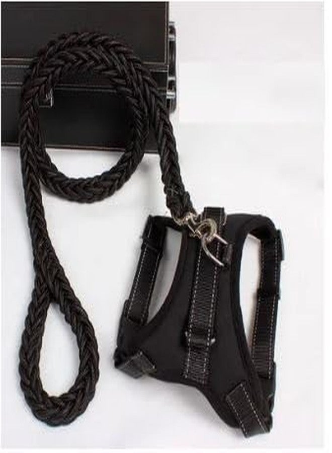 BohoBark Large Dog Collar Nylon Collar Leash Set Handmade Strong Bully Dog Shepherd Pet Product Pet Collar Lead Dog Nylon Strap Balck - Image 4