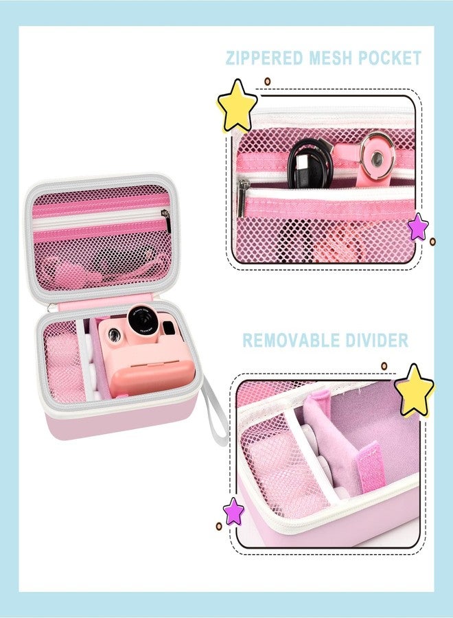 Grapsa Case Compatible with DYLANTO for ESOXOFFORE for ETIKEZ for YTETCN for DUDUDRAGON Instant Print Camera, Kids Camera Storage for Accessories (Box Only) (Single Case, Pink) - Image 4